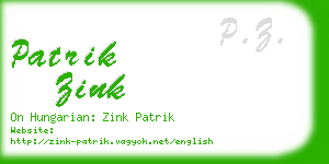 patrik zink business card